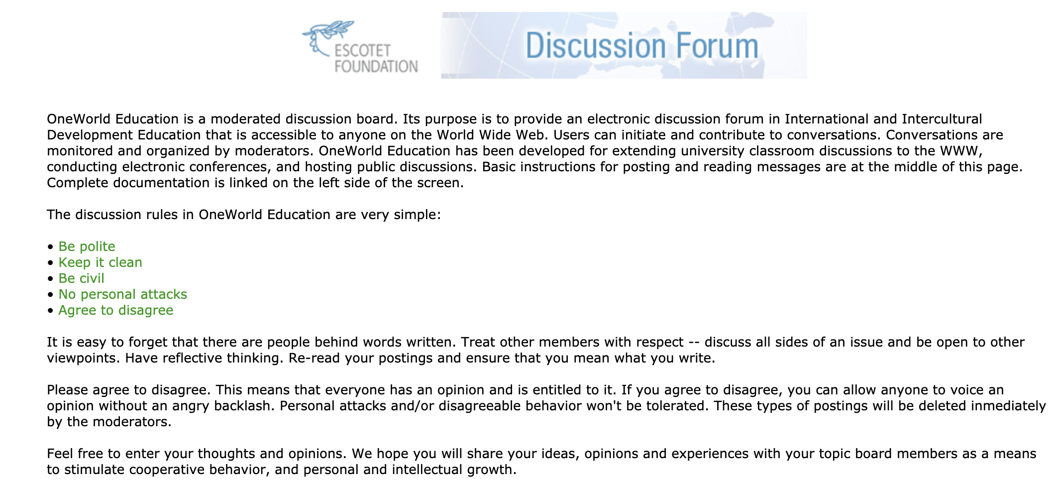 screenshot of forum